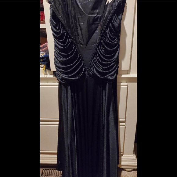 EVC VTg Mathew Jo-Ed Sophisticates BLK SEQUENCE DRAPED DiscoCocktail Maxi 10 - Picture 2 of 9